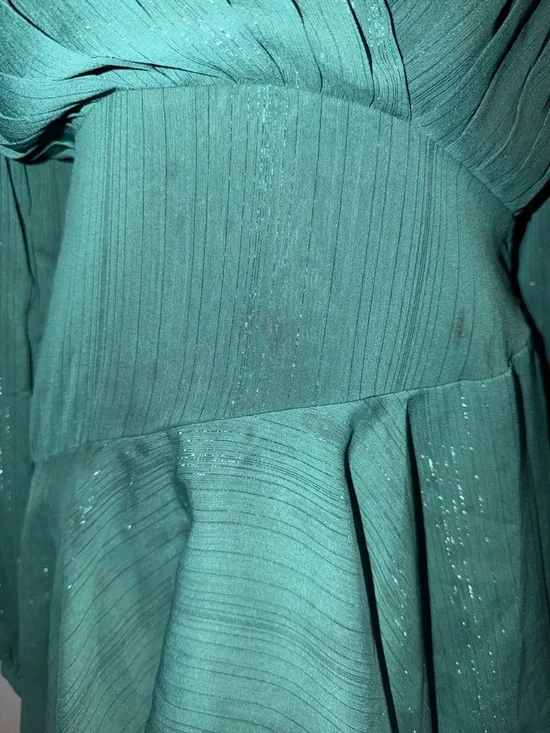 Showpo Green High-Low Wrap V-Neck Dress - Picture 4 of 8